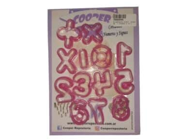 CORTANTE PLASTICO NUMEROS  Y SIGNOS X 13 U