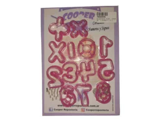 CORTANTE PLASTICO NUMEROS  Y SIGNOS X 13 U